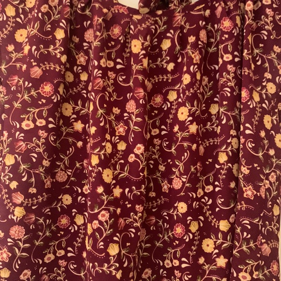 LC Lauren Conrad blouse, floral burgundy, size XS - Picture 2 of 6